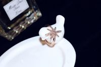Wholesale Korean fashion sexy high quality ring hand jewelry star rose gold with zircon ring trend wild party Valentine s Day gift jewelry