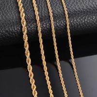 Wholesale Pendant Necklaces Piece Gold Color Width mm mm mm mm mm mm Rope Chain Necklace Bracelet For Men Women Stainless Steel Necklace