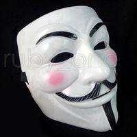 Wholesale White V Mask Masquerade Mask Eyeliner Halloween Full Face Masks Party Props Vendetta Anonymous Movie Guy Masks RRA3557
