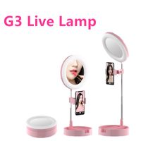 Wholesale G3 LED Retractable Selfie Ring Light Dimmable Ring Lamp Photographic Lighting Tripod for Makeup Live Stream LED Camera