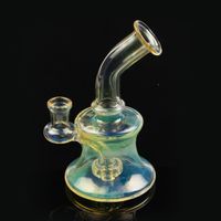 Wholesale Yellow Bong mini oil rig dab rigs thick water pipes colorful Hookahs with mm male glass bowls