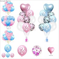 Wholesale Party Decoration Gender Reveal Balloon Girl Or Boy Foil Latex Stickers Confetti Baby Shower Supplies