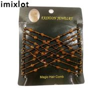 Wholesale Hair Clips Barrettes Imixlot Comb Headdress Wire Reel Acrylic Beaded Magic Styling Accessories