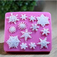 Wholesale Cake Tools Snow Snowflake Shape Silicone Mold Bakeware Mould For Chocolate Soap Candy Christmas Fondant Decorating