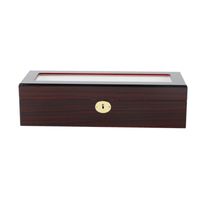 Wholesale Watch Boxes Cases Wooden Box Storage With Key Open Window Paint Spray W129 Professional Fashion
