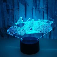 Wholesale Creative D Small Table Lamp Advertising Creative Gift D Visual led lights Sports Car Colorful Touch Switch Desktop Night Light