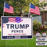 Wholesale Trump Yard Sign Feet Keep American Great President Lawn Sign With Stake Water Resistant Donald Trump Pence Yard Sign US Flags