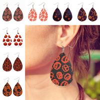 Wholesale Lightweight Leather Dangle Earrings Charm Jewelry for Women Halloween Pumpkin Earring Exclusive Gifts Fashion Accessories Styles HHC2062