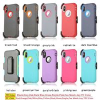 Wholesale Cell Phone Cases For iPhone Pro Max X Xs XR Plus Hybrid Robot Crashproof Waterproof Defender Case W Belt Clip