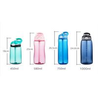 Wholesale 6 Colors BPA Free Joging Hiking Travling Portable Plastic Water Bottle Office Gym School Drinking Juice Space Bottle
