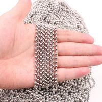 Wholesale Chains mm meters Silver Color Stainless Steel Bulk Beads Ball Chain Link Fashion Unisexs DIY Jewelry