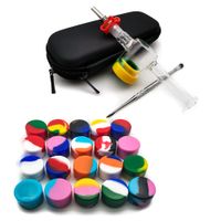 Wholesale 10mm Nectar Collector Bag Kit mm Glass Pipe With Stainless Steel Tip Joint ml Silicone Container Jar Dabber Tool Quartz Tip