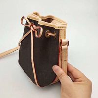 Wholesale Mini Drawstring new Fashion Bags canvas genuine leather lady messenger bag phone purse fashion satchel shoulder bag handbag