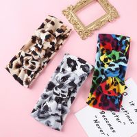 Wholesale Baby Girls Tie Dye Headbands New Soft Stretch Bow Knot Leopard Hair Bands Head Wrap For Toddlers Newborn Turban