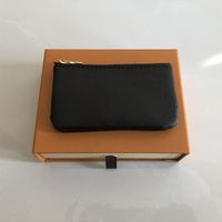 Wholesale 4 color high quality key case zipper wallet coin purse leather female mini bag with box dust bag certificate factory direct production and sales