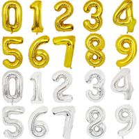 Wholesale 32 inch letter number balloons Foil balloon gold silver letter digital Globos birthday party decoration baby bath supplies HHE1577