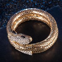 Wholesale 1PC Hot Popular Punk Gold Color Snake Bangle Retro Club Snake Spiral Bracelet Upper Arm Cuff Armlet Armband Bangle Jewelry Gifts