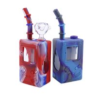 Wholesale smoking pipes inches mini bongs glass childhood game machine with bowls unbreakable water bong silicone