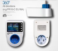 Wholesale FreeShipping home power Digital metering plug socket home energy meter electricity meters currency units