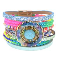 Wholesale Charm Bracelets Handmade Bohemia For Women Chram Leather Magnetic Clasp Bracelet Female Fashion Jewelry Gifts