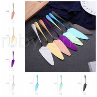 Wholesale Colorful Stainless Steel Cake Shovel With Serrated Edge Server Blade Cutter Pie Pizza Shovel Cake Spatula Baking Tools RRA3568