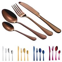 Wholesale 4Pcs Set Silverware Dinnerware Cutlery Set Stainless Steel Utensils Service Tableware Knife Fork Spoon for Home Kitchen Restaurant HHD1563