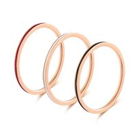 Wholesale Wedding Rings JHSL mm Small Mini Rose Gold Color Stainless Steel Simple Enamel Women Fashion Jewelry US Size