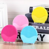 Wholesale Ultrasonic Vibration Electric Facial Cleansing Brush Silicone Sonic Face Cleansing Brush Blackhead Remover Cleaner Rechargeable