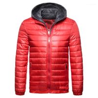 Wholesale Coats Casual Solid Color Outerwear Males Clothing Mens Designer Fake Two Pieces Jackets Winter Outdoor Warm Mens Hooded