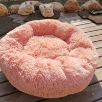 Wholesale Long Plush Dounts Dod Bed Cushion Calming Bed Hondenmand Pet Kennel Super Soft Fluffy Comfortable for Large Cat Dog House