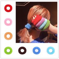 Wholesale Women Girls Fluffy Furry Scrunchies Hair Ring Headdress Faux Fur Elastic Hairband Solid Hair Rope Ponytail Holder Hair Accessories D9308
