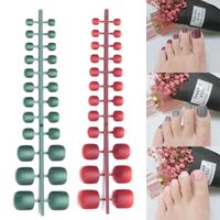 Wholesale False Nails Fashion Design Cute Toes Latest French Style Candy Colorful Fake Toe Optional Scrub Nail Tips Extension Tools