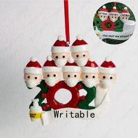 Wholesale 2020 DIY Name Blessings Soft Clay Mask Snowman Christmas Tree Hanging Pendant Personalized Hanging Ornament Christmas Decor DDA535