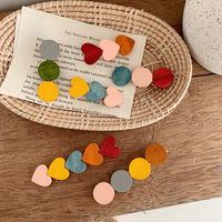 Wholesale Jam Girl Color Matching Lovely Geometric Wooden Hair Clip French Retro Bang Clip Side Clip Hairpin Korean Hair Accessories