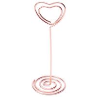 Wholesale Greeting Cards Heart Shape Po Holder Stands Table Number Holders Place Card Paper Menu Clips For Wedding Party Decoration Rose Gold