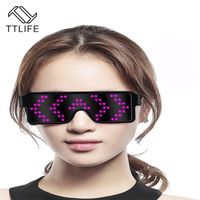 Wholesale SunglassesLIFE Quick Flash Led Party Glasses USB Charge Luminous Christmas Concert Light Toys Nightclub Accessories