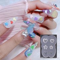 Wholesale New D Silicone Nail Carving Mold DIY Acrylic Butterfly Bow Heart Designs Mould Stamping Template Nails Stencils Manicure Tools