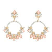 Wholesale Stud Ethnic Fashion Bridal Golden Flower Big Hook Neon Crystal Star Earrings For Women Gypsy Elegant Statement Female Jewelry