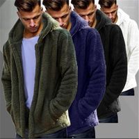 Wholesale Pocket Fluffy Coat Fleece Fur Hooded Jackets Designer Hip Hop Stylish Cool Plus Size Zipper Outerwear Men Winter Warm Coats Fashion Trend