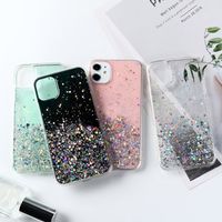 Wholesale Bling Glitter Epoxy Starry Star Gold Foil Soft TPU Shockproof Cases For iPhone Pro Max XR XS X SE2 Samsung S10 Plus S20 FE S21 Ultra Note A01 Core M51 M31