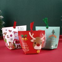 Wholesale Creative Christmas Candy Packaging Boxes Xmas Mini Santa Elk Lovely Gift Packaging Boxes Chocolate Baking Package Party Decorations VT1591