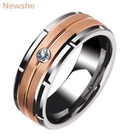 Wholesale Cluster Rings She Men s Charm Wedding Band mm Tungsten Carbide Promise For Men Brown Color White Zircon Jewelry Size
