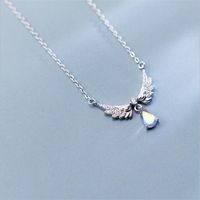 Wholesale Hot Sale Silver Korean Style Temperament Angel Tears Crystal Charm Pendant Necklace Fashion Jewelry Women s D4528
