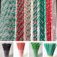 Wholesale new Disposable Paper Drinking Straws Sucker Christmas Halloween Drinking Straws Birthday Wedding Party Bar Tools Eco friendly Straw D9711