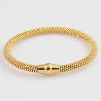 Wholesale Bangle Fashion Women Men Magnetic Color Rose Gold Stainless Steel Round Twisted Wire Cuff Clasp Bracelets Jewelry