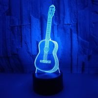Wholesale 3d Guitar Led Night Lights Seven color Changeable Touch and Remote Control Atmosphere D Visual Light Party Christmas Gift Small Table Lamp