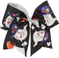 Wholesale NEW inch Funny Hair Bows Halloween cheer bows for girls Elastic Hair Bands cartoon Ribbon Swallow tail Hair accessories