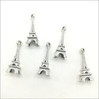 Wholesale Mini Eiffel Tower Tibetan Silver Charms Pendants for jewelry making Earring Necklace Bracelet Key chain accessories mm DH0075