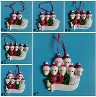 Wholesale Quarantine Christmas Birthdays Party Decoration Gift Product Personalized Family Of Ornament Pandemic Social Distancing EEA2010
