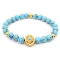 Wholesale Beaded Strands Fashion Nature Wooden Flower Charm Beads mm Natural Stones Stretch Bead Bracelet For MEN WOMEN Jewelry